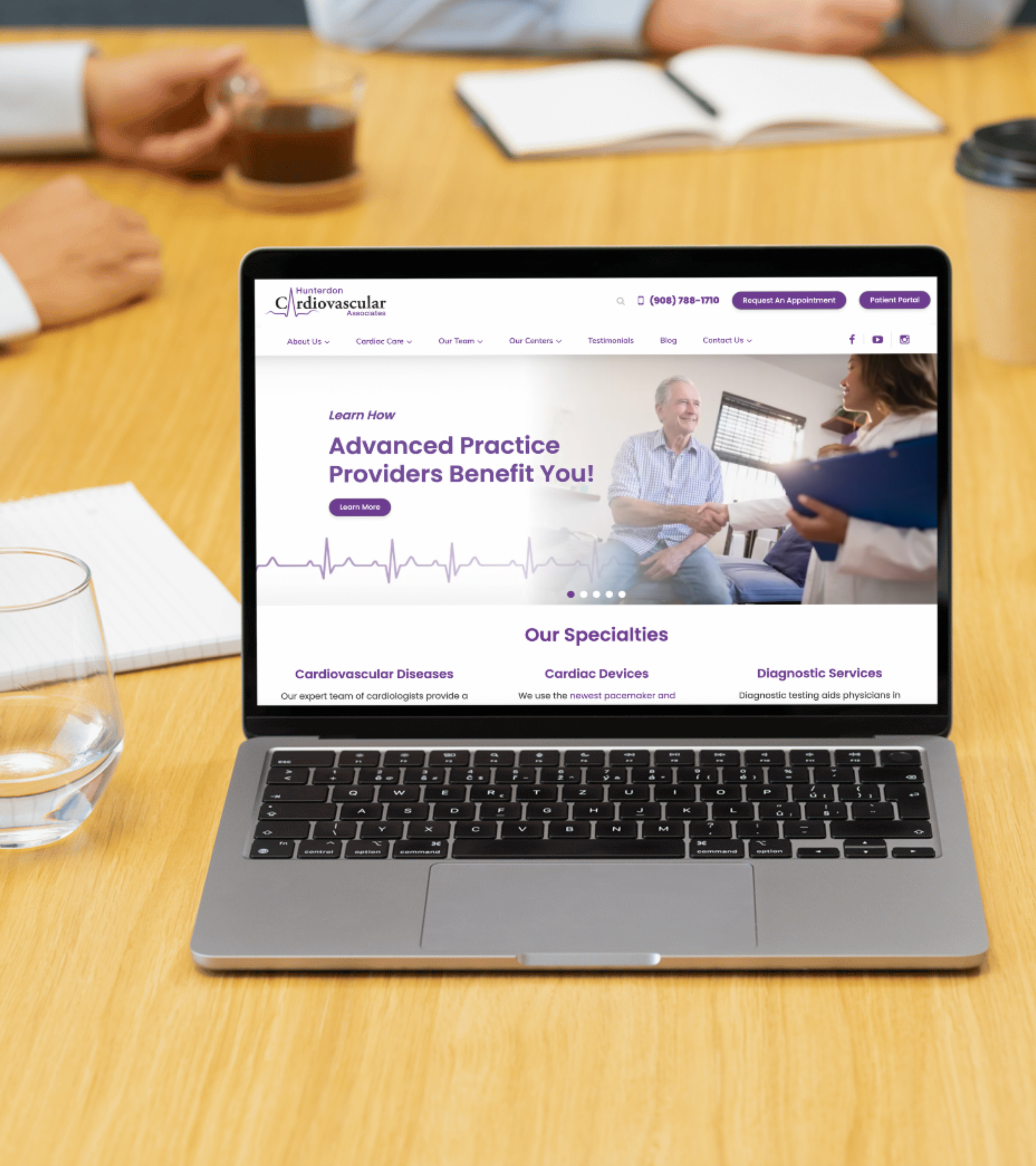 Laptop showing the HCA Website