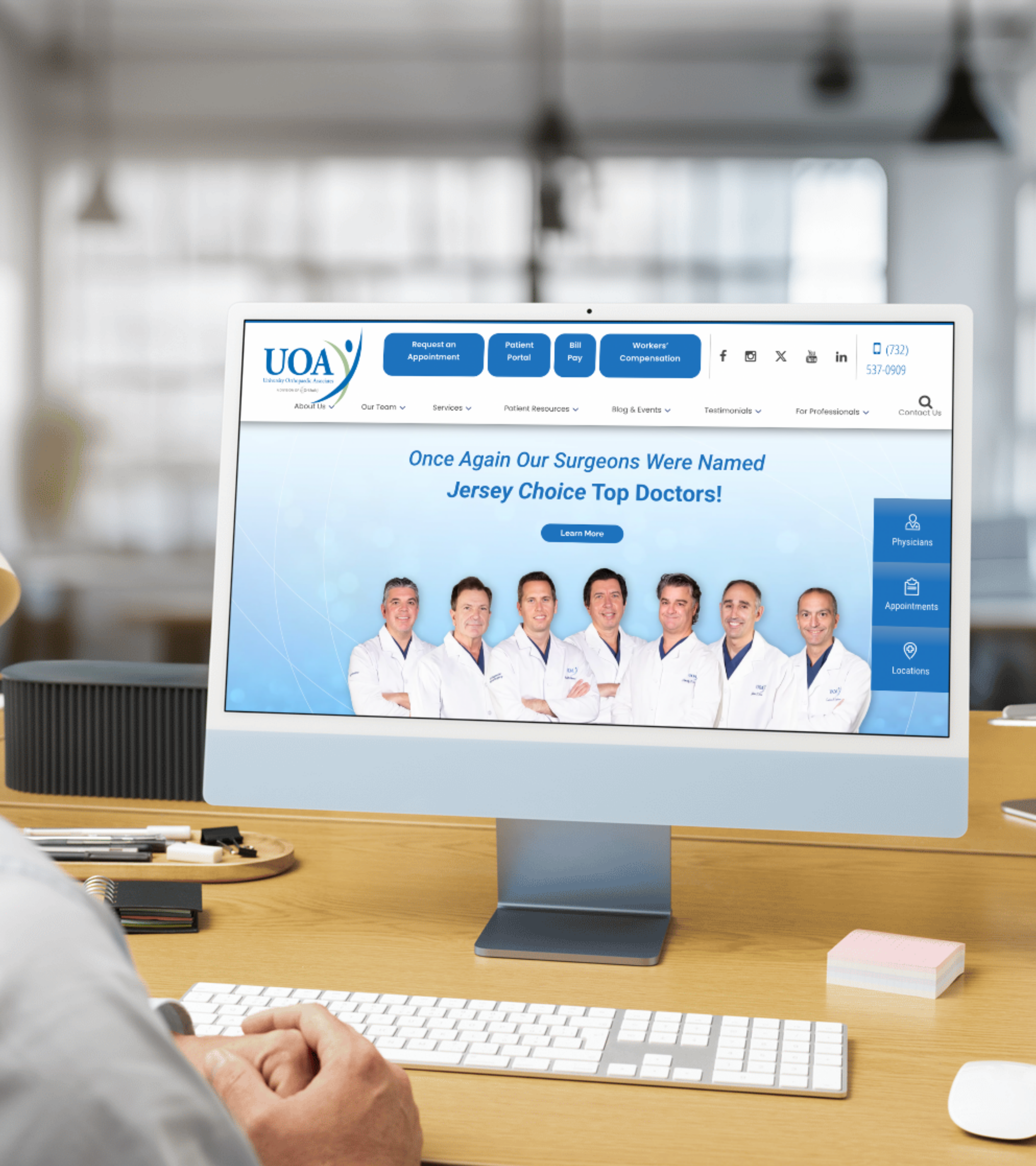 An mockup of the UOA website