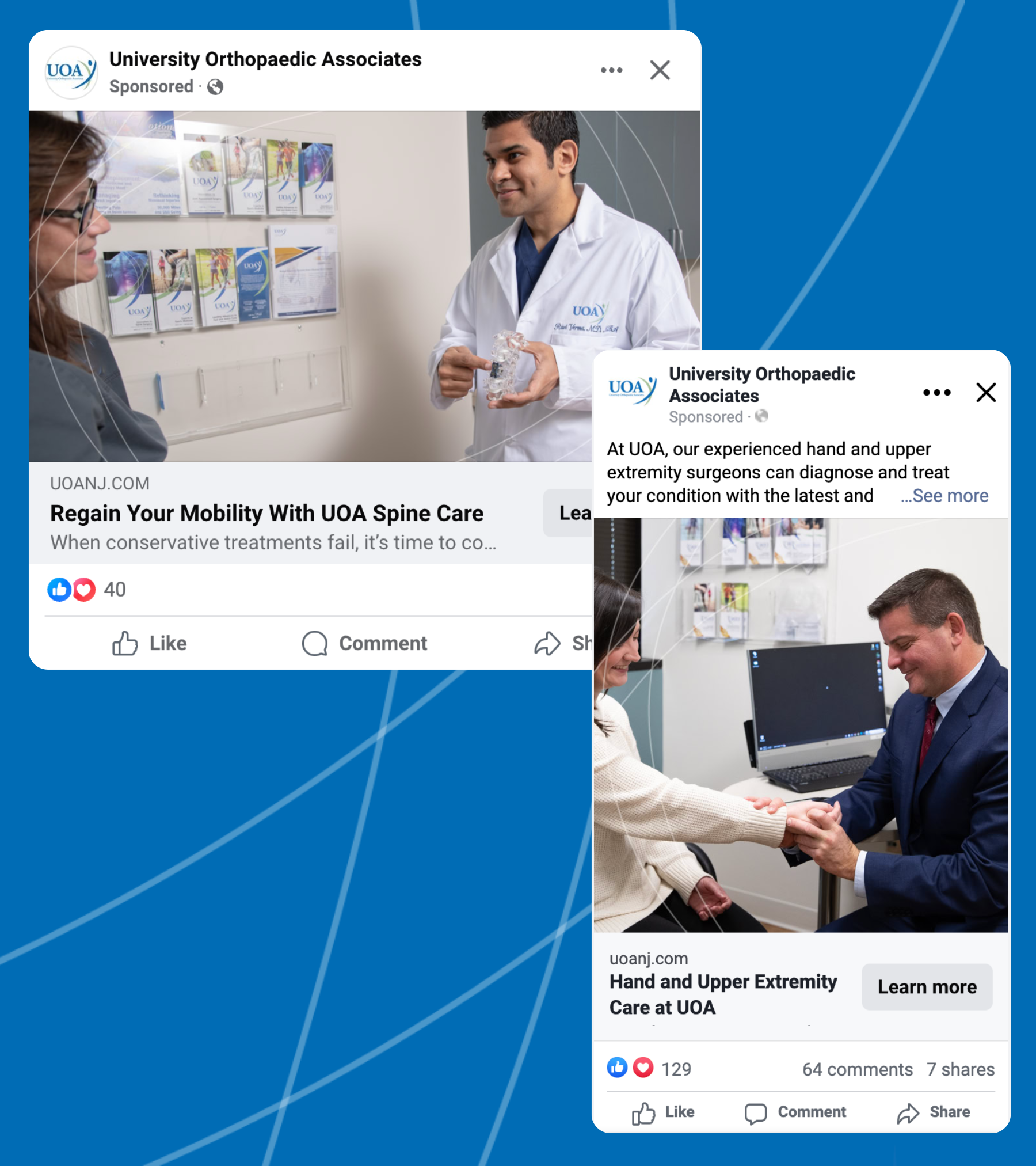 2 images of UOA doctors within social media posts